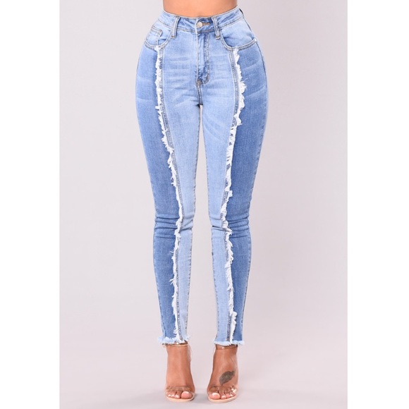 fashion nova two tone jeans